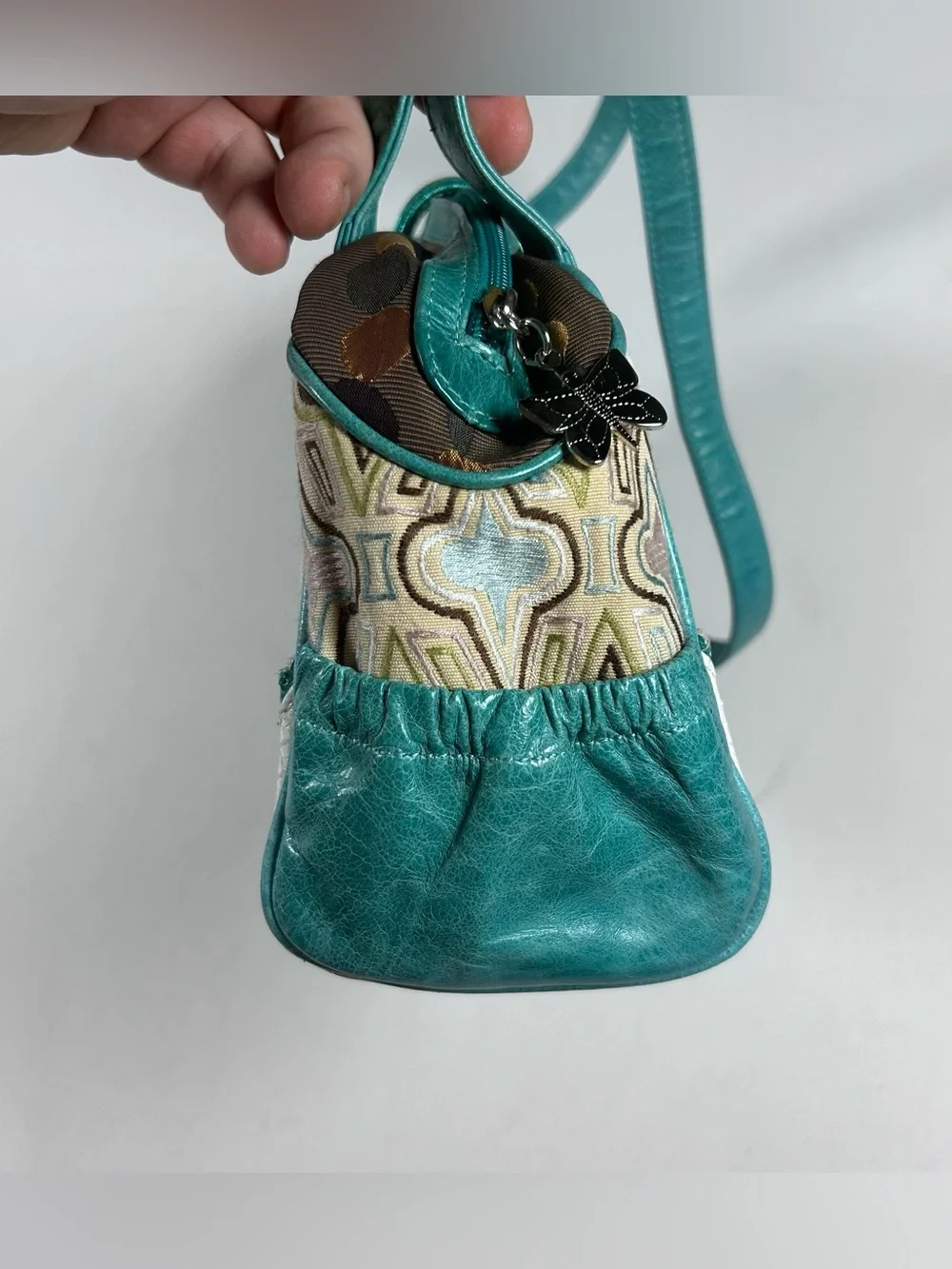 Spencer & Rutherford Shoulder Bag Geometric Colorful Snakeskin Leather Australia